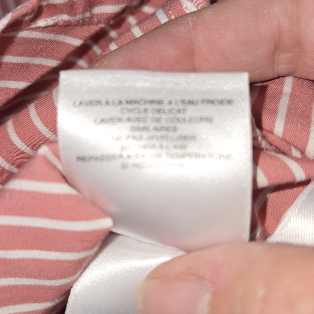 NWOT Women's Anne Klein Pink White Striped Button Up Size Small - Picture 11 of 13